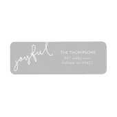 Joyful Script Holiday Return-adres Etiket (Voorkant)