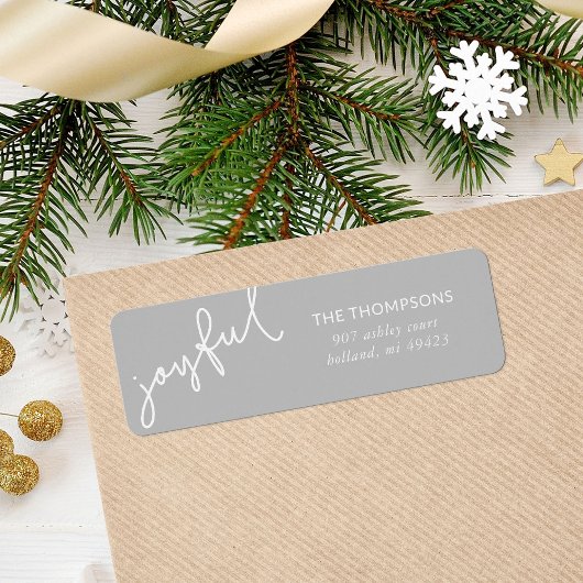 Joyful Script Holiday Return-adres Etiket