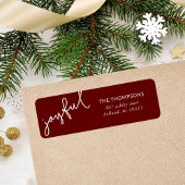 Joyful Script Holiday Return-adres Etiket