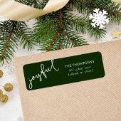 Joyful Script Holiday Return-adres Etiket