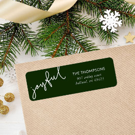 Joyful Script Holiday Return-adres Etiket