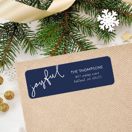 Joyful Script Holiday Return-adres Etiket