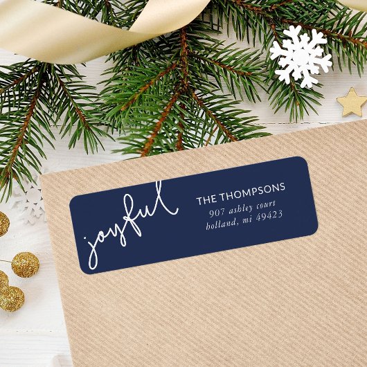 Joyful Script Holiday Return-adres Etiket