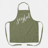 Joyful Script Olive Green Simple Kerstfeestdag Schort (Voorkant)