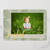 JOYFUL Script Photo Gold Folie Feestdagenkaart (Voorkant)