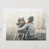Joyful Script Photo Holiday Card Feestdagenkaart (Voorkant)