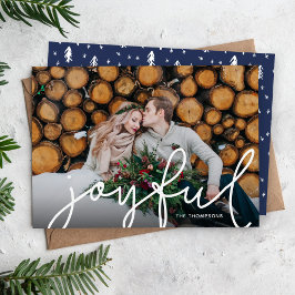Joyful Script Photo Overlay Feestdagenkaart
