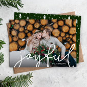 Joyful Script Photo Overlay Feestdagenkaart