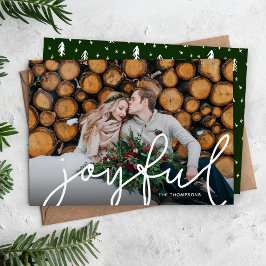Joyful Script Photo Overlay Feestdagenkaart