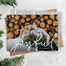 Joyful Script Photo Overlay Feestdagenkaart