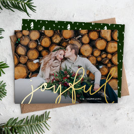 Joyful Script Photo Overlay Folie Feestdagenkaart