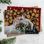 Joyful Script Photo Overlay Folie Feestdagenkaart