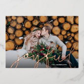 Joyful Script Photo Overlay Folie Feestdagenkaart (Voorkant)