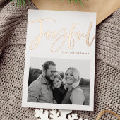 Joyful Script Roos Gold Photo Folie Feestdagenkaart