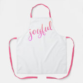 Joyful Script Roze Eenvoudige kerstfeestdag Schort (Voorkant)
