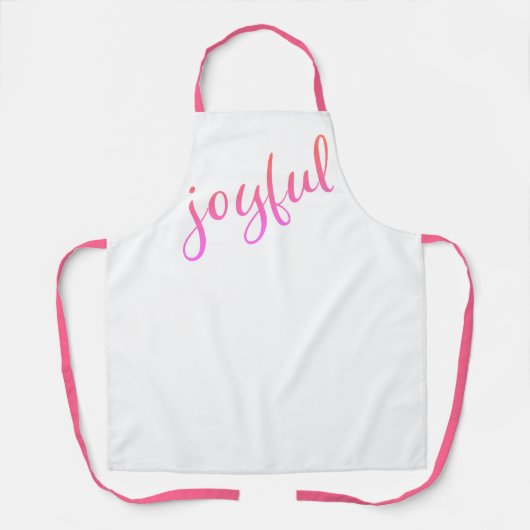 Joyful Script Roze Eenvoudige kerstfeestdag Schort (Voorkant)