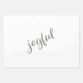 Joyful Script Snowflake Olive Green Holiday Inpakpapier Vel (Voorkant)