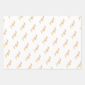 Joyful Script Snowflake Olive Green Holiday Wrappi Inpakpapier Vel (Voorkant 2)