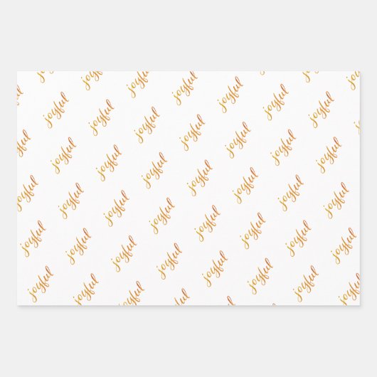 Joyful Script Snowflake Olive Green Holiday Wrappi Inpakpapier Vel (Voorkant 2)