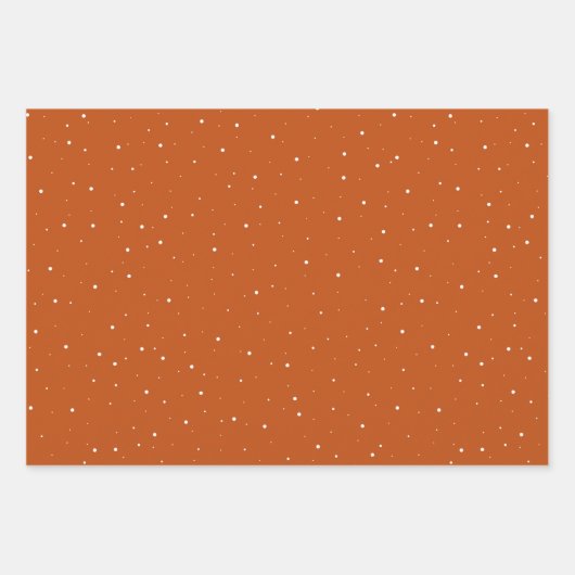 Joyful Script Snowflakes Oranje Holiday Inpakpapier Vel (Voorkant 3)