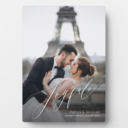 Joyful Script Tabletop Easel Foto Fotoplaat (voorkant)