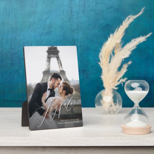 Joyful Script Tabletop Easel Foto Fotoplaat (Zijkant)