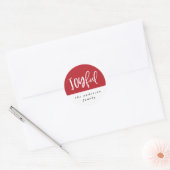 Joyful scriptteksttypografie kerstvakantie ronde sticker (Envelop)