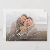Joyful Seashell Beach Stylish Script Modern Photo Feestdagenkaart (Voorkant)