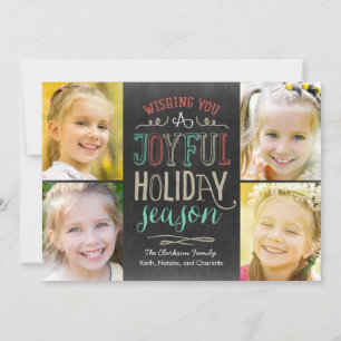 Joyful Season Holiday Photo Card Feestdagenkaart