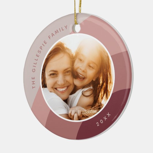 Joyful Shades | Aangepaste naam en jaarlijkse foto Keramisch Ornament (Links)