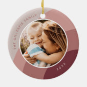 Joyful Shades | Aangepaste naam en jaarlijkse foto Keramisch Ornament (Achterkant)