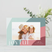 Joyful Shades | Moderne horizontale foto Feestdagenkaart (Staand voorkant)