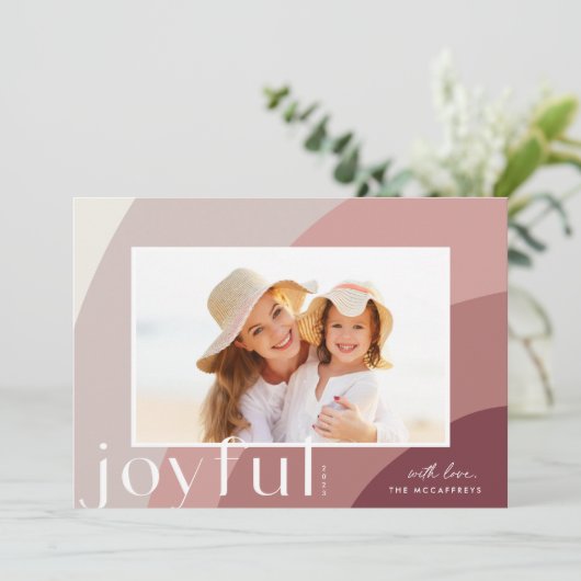 Joyful Shades | Moderne horizontale foto Feestdagenkaart (Staand voorkant)