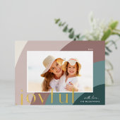 Joyful Shades | Moderne horizontale foto Folie Feestdagenkaart (Staand Voorkant)