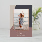 Joyful Shades Vertical Photo Hanukkah Folie Feestdagenkaart (Staand Voorkant)