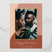 Joyful Shades Vertical Photo Kwanzaa Folie Feestdagenkaart (Voorkant)