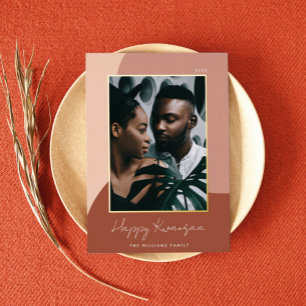 Joyful Shades Vertical Photo Kwanzaa Folie Feestdagenkaart