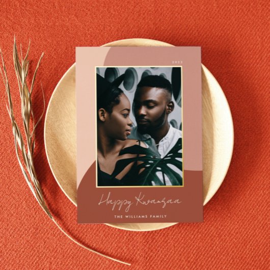 Joyful Shades Vertical Photo Kwanzaa Folie Feestdagenkaart