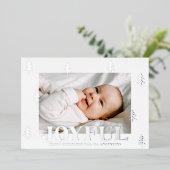 Joyful Silver Trees 2 Foto Folie Feestdagenkaart (Staand Voorkant)