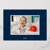 Joyful Silver Trees 2 Foto Folie Feestdagenkaart (Achterkant)