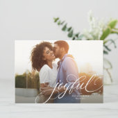 Joyful Simple One-foto Red Kerstmis Feestdagenkaart (Staand voorkant)