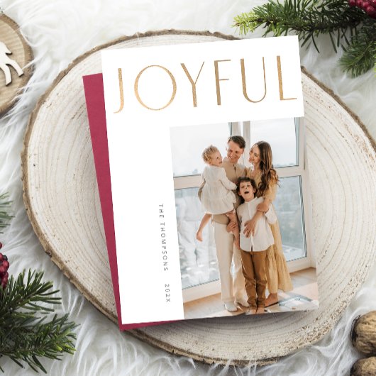 Joyful + Simple Sjabloon-kerstkaart Feestdagenkaart