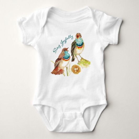 Joyful Singing Birds Baby Bodysuit (Voorkant)