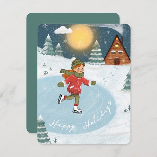 "Joyful skater" Feestdagenkaart (Voorkant / Achterkant)