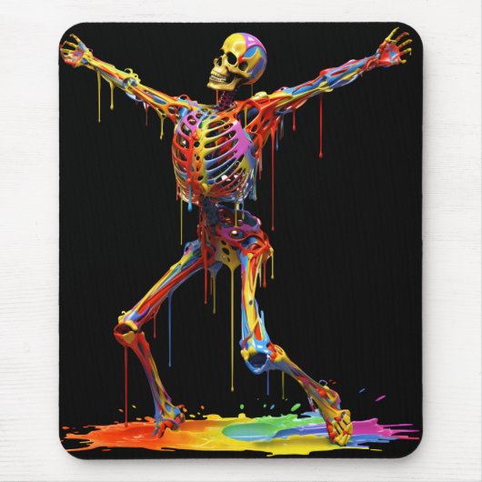 Joyful Skeleton: Dans van kleuren Muismat (Voorkant)