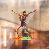 Joyful Skeleton: Dans van kleuren Raamsticker (Vel 2)