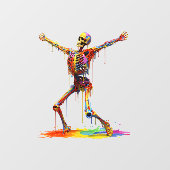 Joyful Skeleton: Dans van kleuren Raamsticker (Vel)