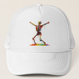 Joyful Skeleton: Dans van kleuren Trucker Pet