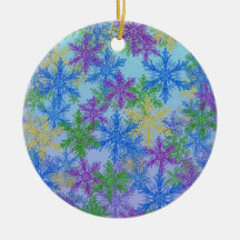 Joyful Snowfall — Colorful Holiday Ornament