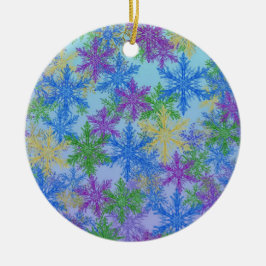 Joyful Snowfall — Colorful Holiday Ornament